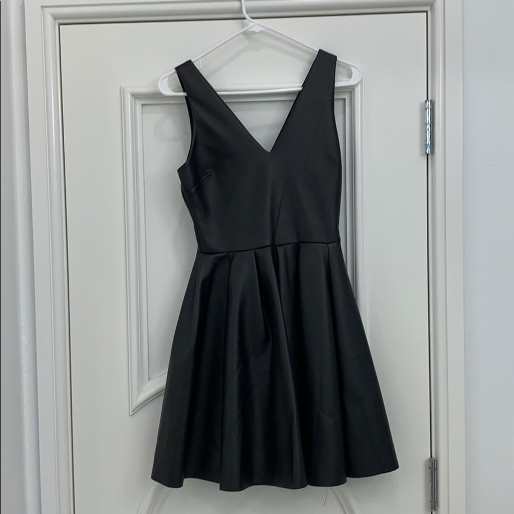 Aqua Faux Leather Dress